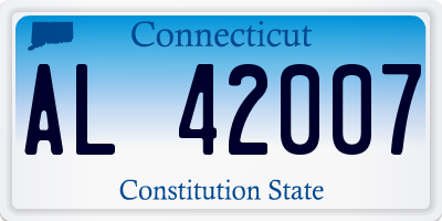CT license plate AL42007