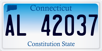 CT license plate AL42037