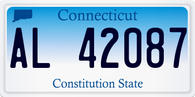 CT license plate AL42087