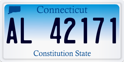 CT license plate AL42171