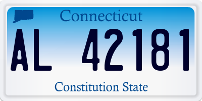 CT license plate AL42181