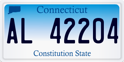 CT license plate AL42204