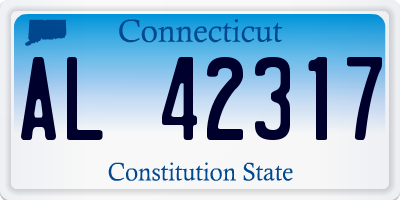 CT license plate AL42317