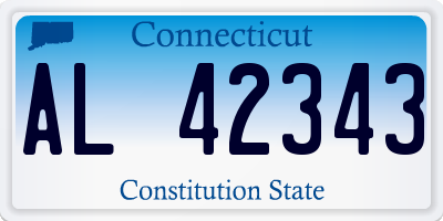 CT license plate AL42343