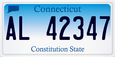 CT license plate AL42347