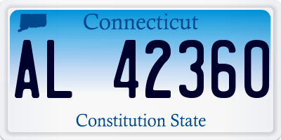 CT license plate AL42360