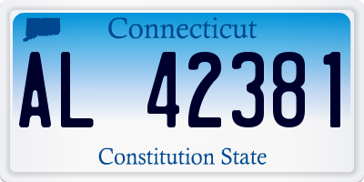 CT license plate AL42381