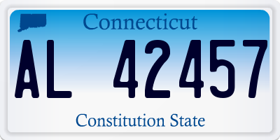 CT license plate AL42457
