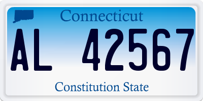 CT license plate AL42567