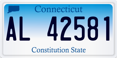 CT license plate AL42581