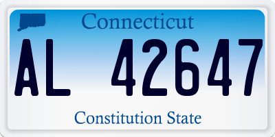 CT license plate AL42647