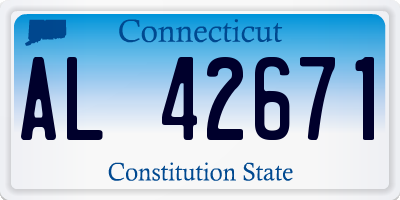CT license plate AL42671