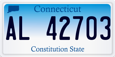 CT license plate AL42703