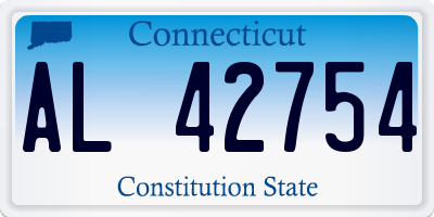 CT license plate AL42754