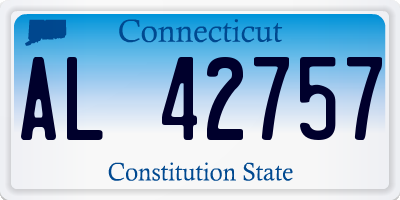 CT license plate AL42757