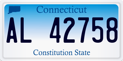 CT license plate AL42758