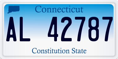 CT license plate AL42787