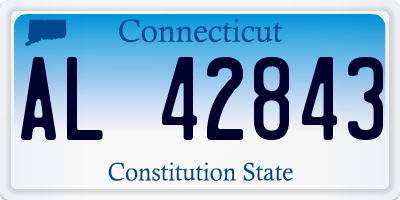 CT license plate AL42843