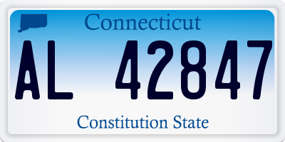 CT license plate AL42847