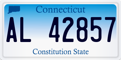 CT license plate AL42857
