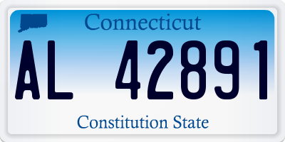 CT license plate AL42891