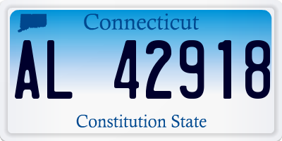 CT license plate AL42918