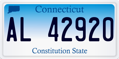 CT license plate AL42920