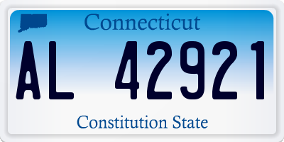 CT license plate AL42921