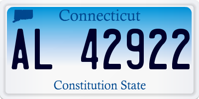 CT license plate AL42922