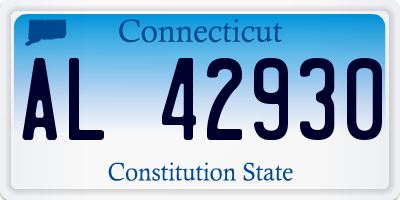 CT license plate AL42930