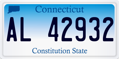 CT license plate AL42932