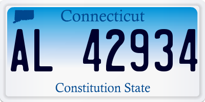 CT license plate AL42934