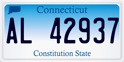 CT license plate AL42937