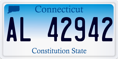 CT license plate AL42942