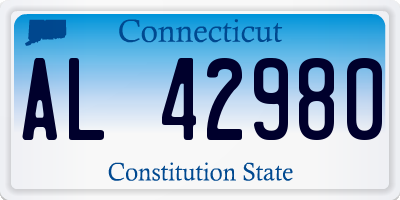 CT license plate AL42980