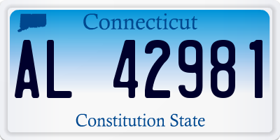 CT license plate AL42981