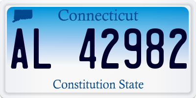 CT license plate AL42982