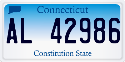 CT license plate AL42986