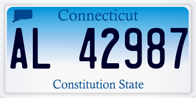 CT license plate AL42987