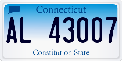 CT license plate AL43007