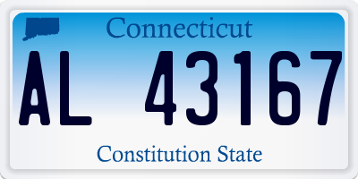 CT license plate AL43167