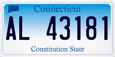 CT license plate AL43181