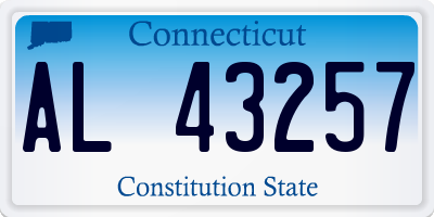 CT license plate AL43257