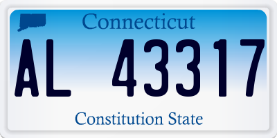 CT license plate AL43317