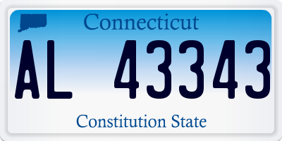 CT license plate AL43343