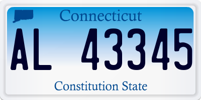 CT license plate AL43345
