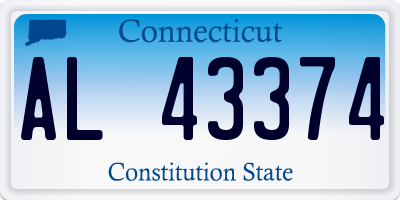 CT license plate AL43374