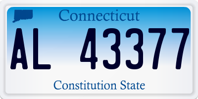 CT license plate AL43377