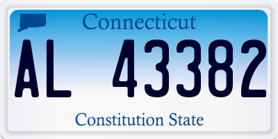 CT license plate AL43382