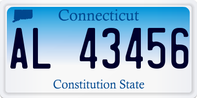 CT license plate AL43456